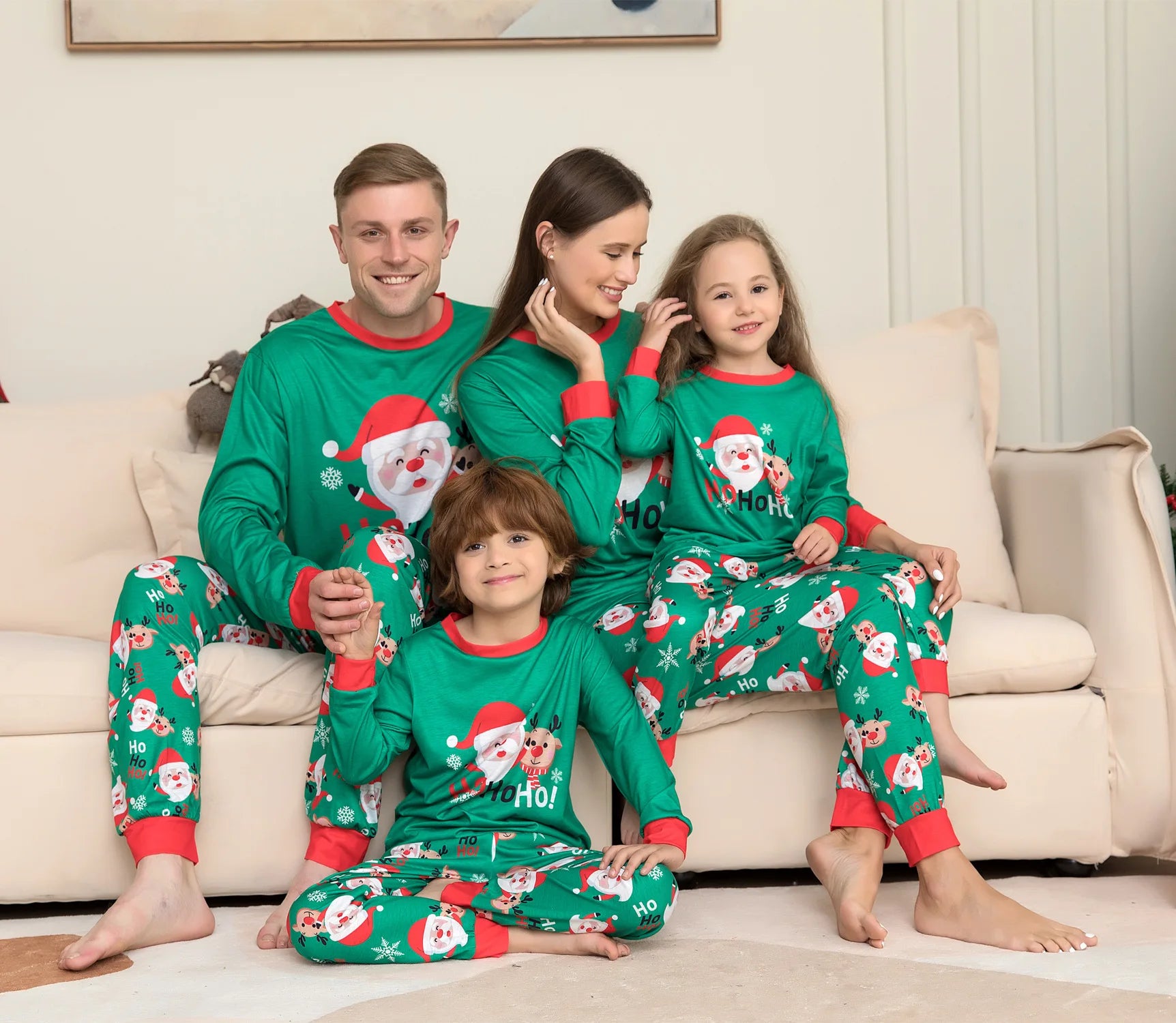 Green Santa Ho Ho Ho Pyjama Set