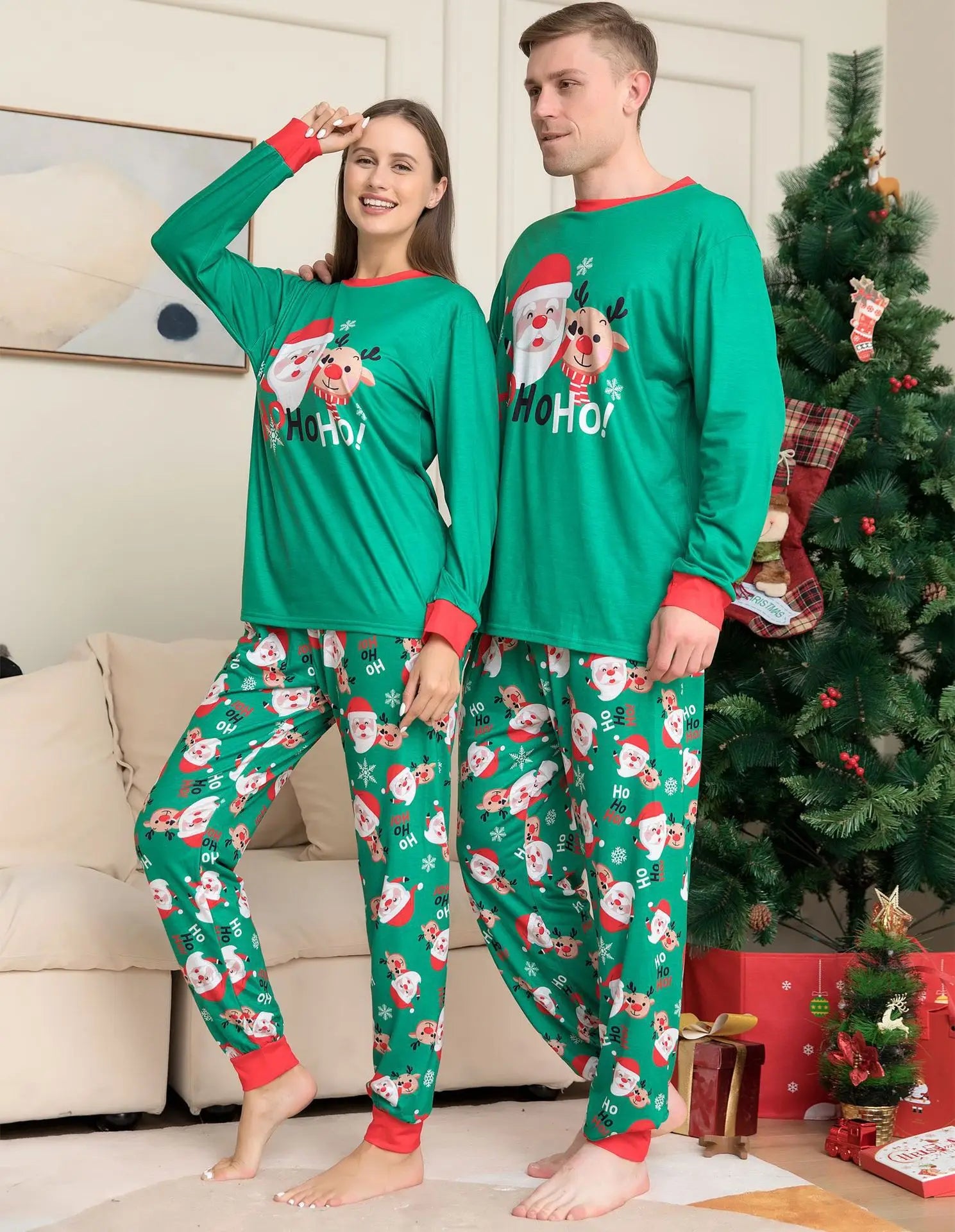 Green Santa Ho Ho Ho Pyjama Set
