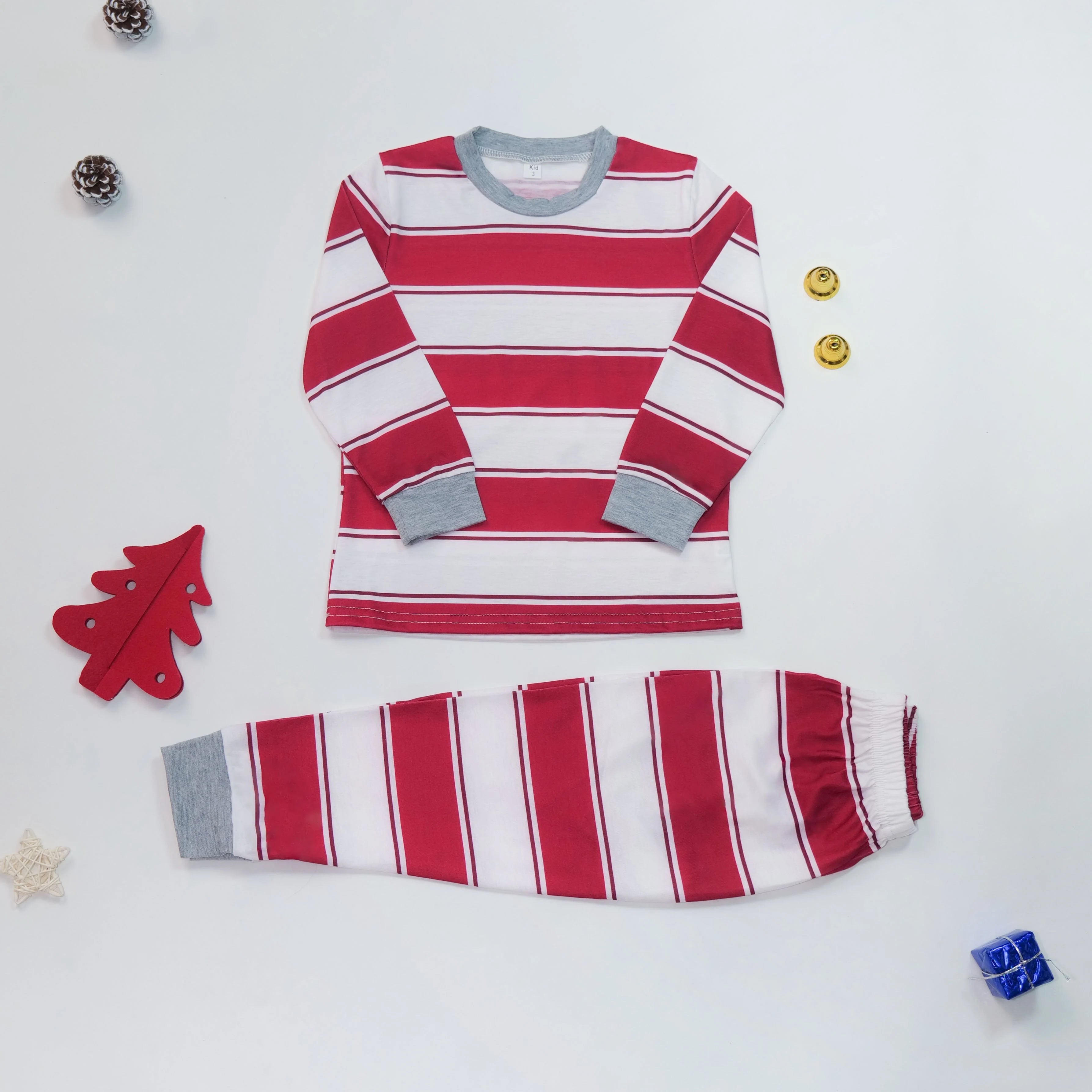 Red and White Retro Stripe Pyjama Set