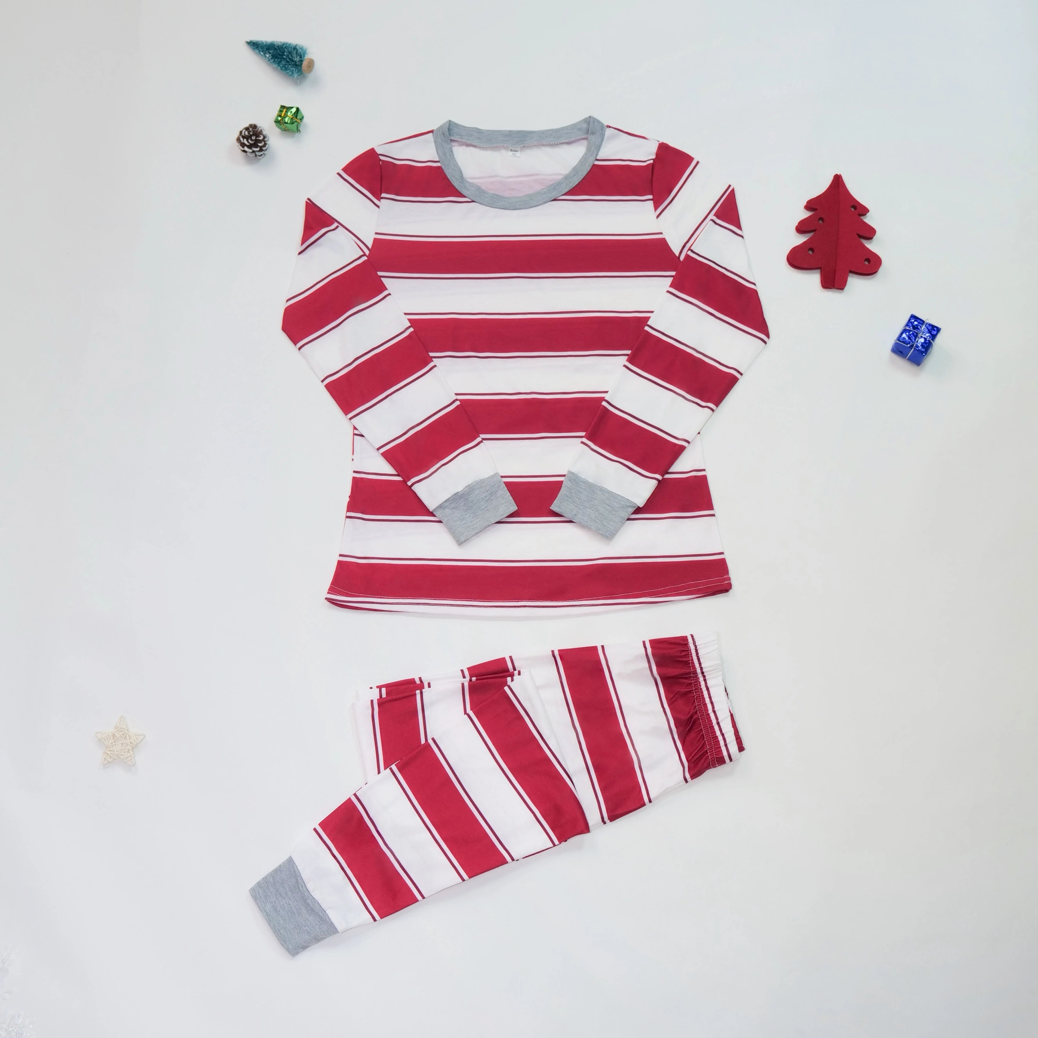 Red and White Retro Stripe Pyjama Set