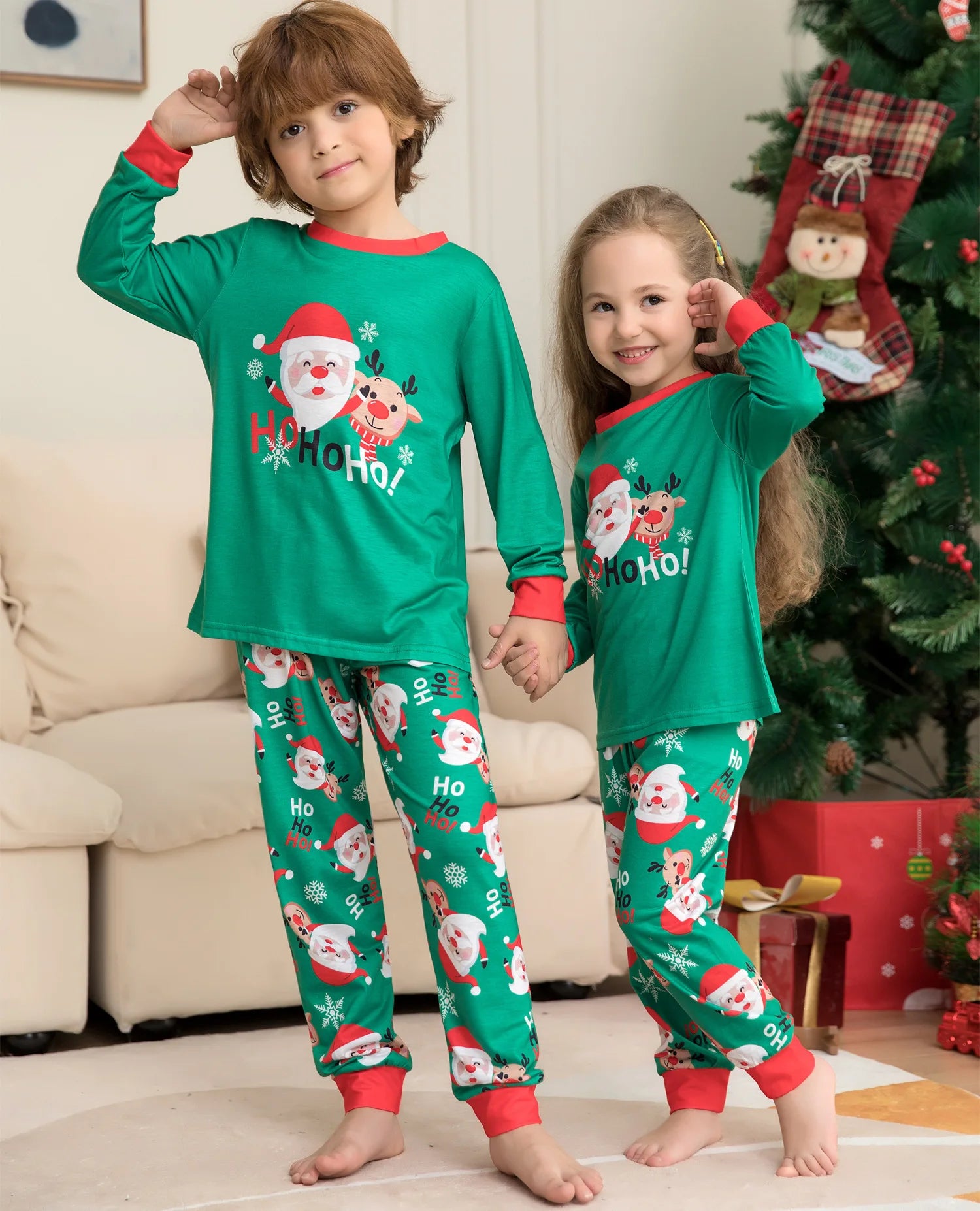 Green Santa Ho Ho Ho Pyjama Set