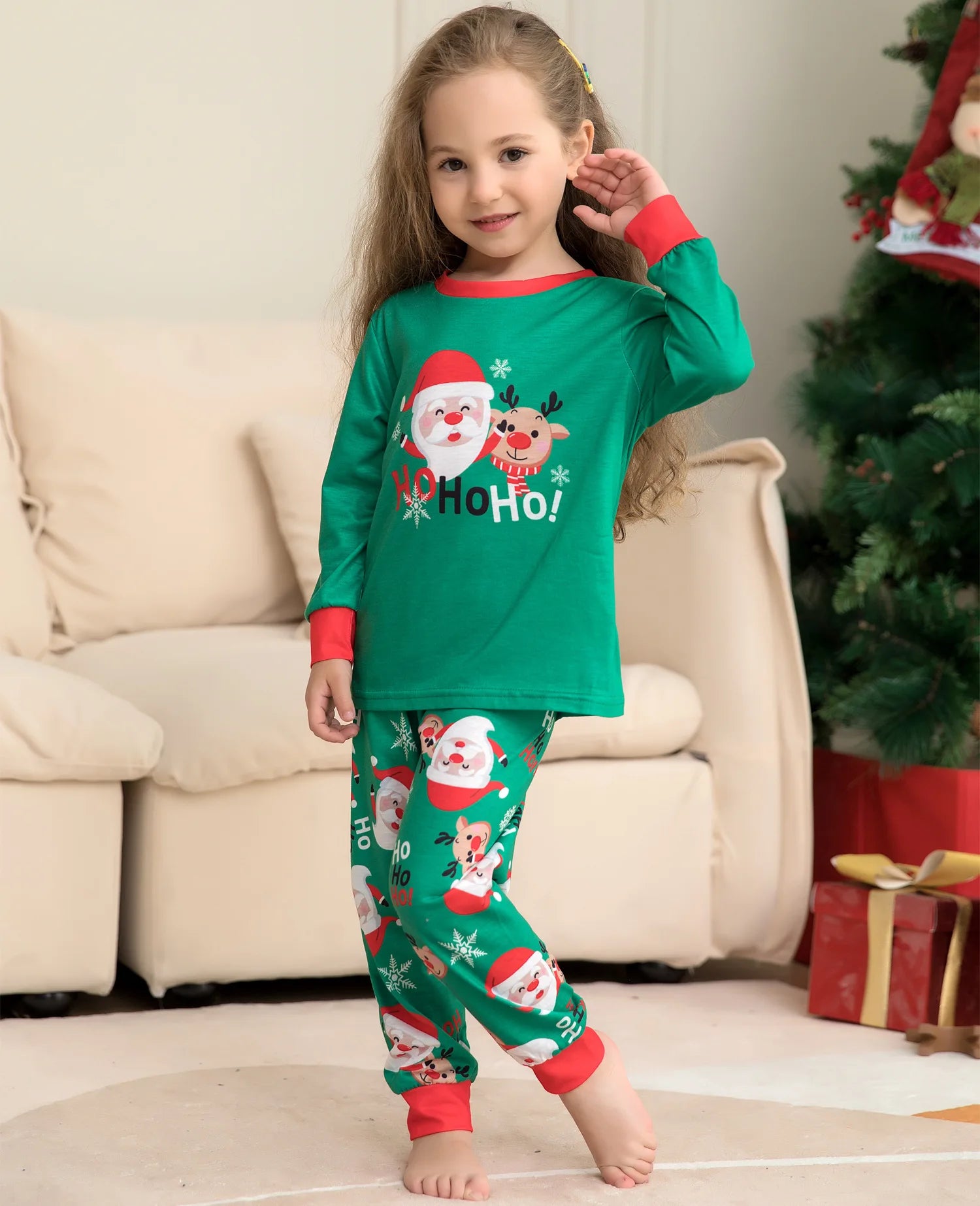 Green Santa Ho Ho Ho Pyjama Set