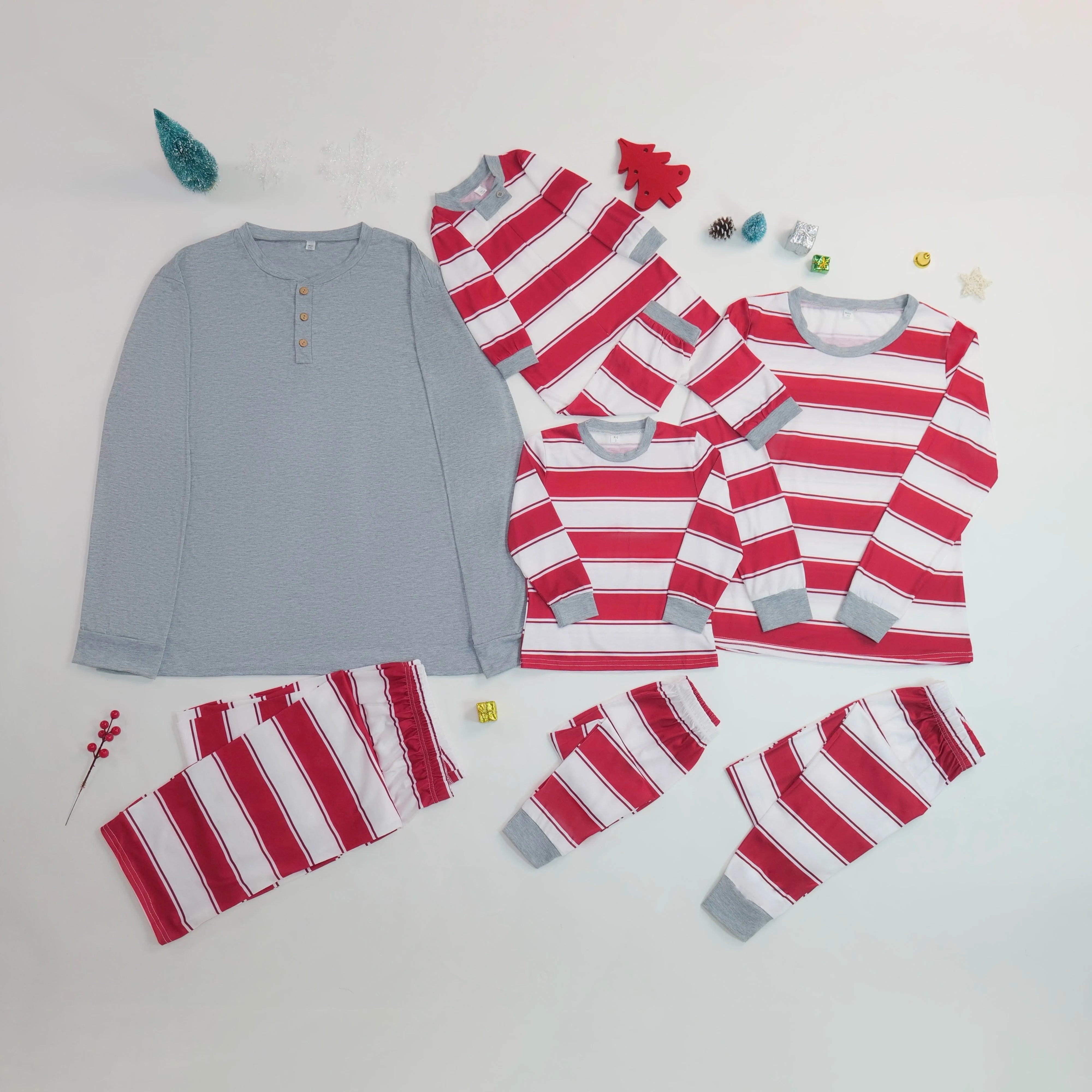 Red and White Retro Stripe Pyjama Set