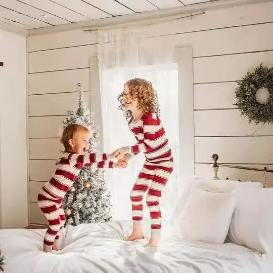 Red and White Retro Stripe Pyjama Set