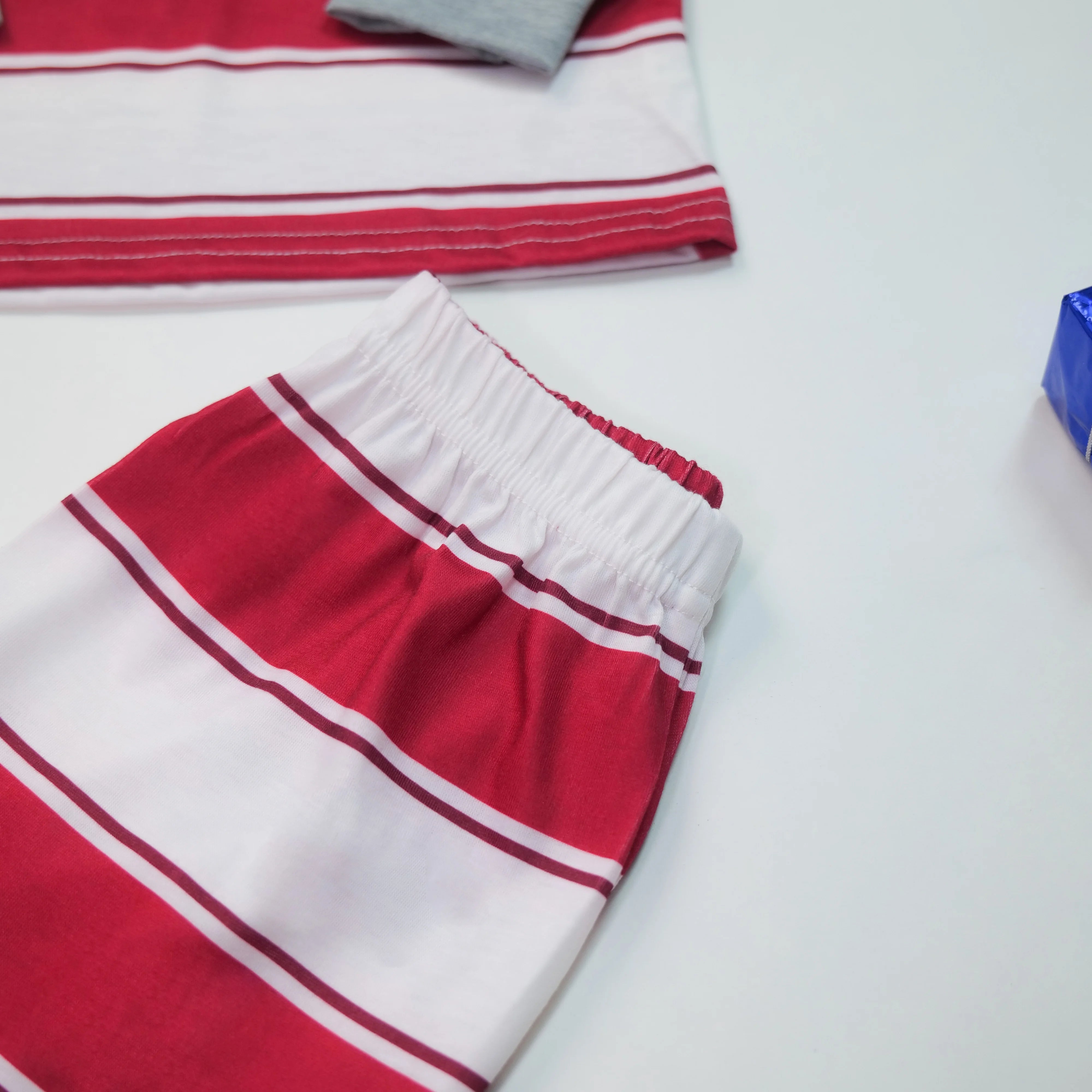 Red and White Retro Stripe Pyjama Set