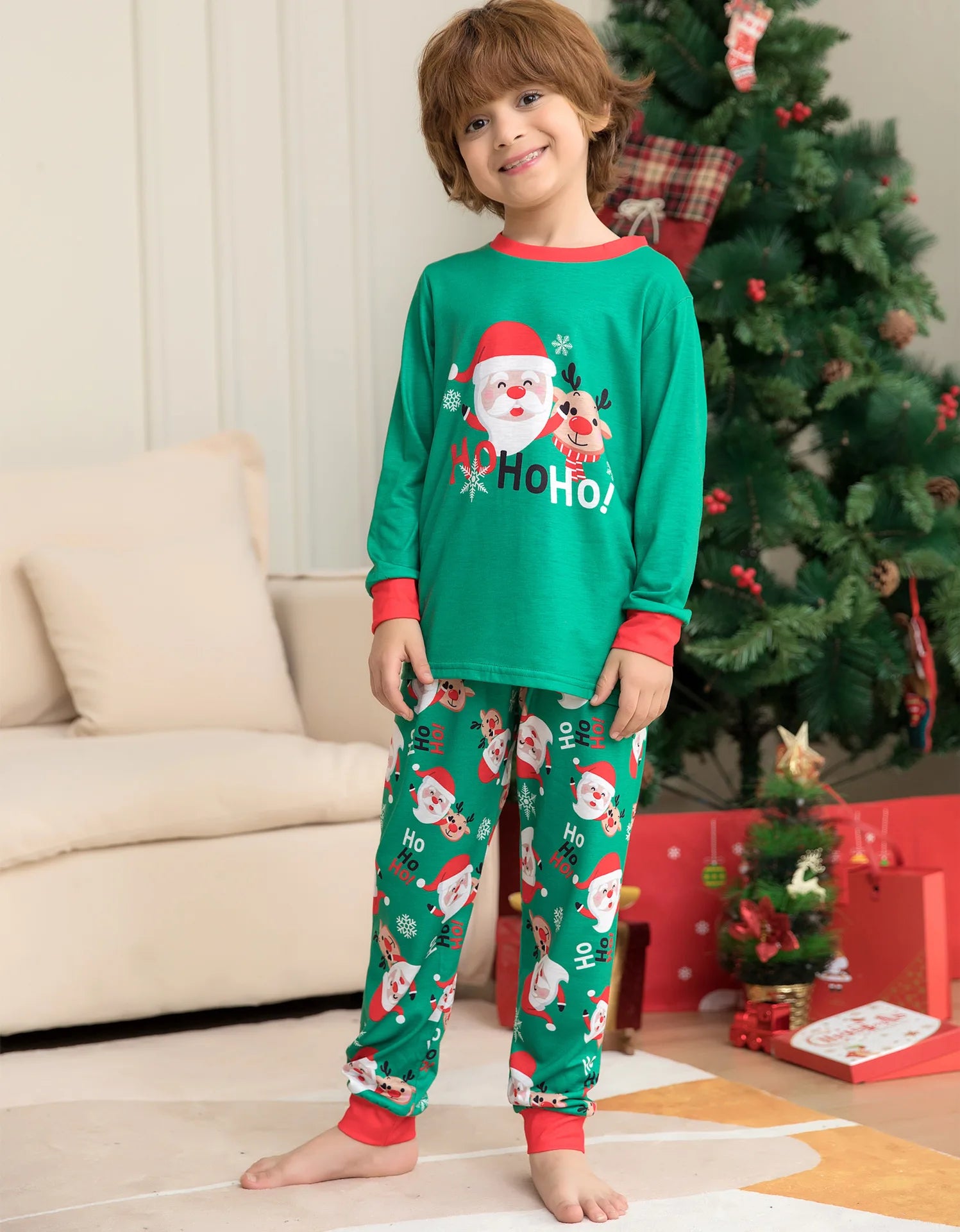 Green Santa Ho Ho Ho Pyjama Set