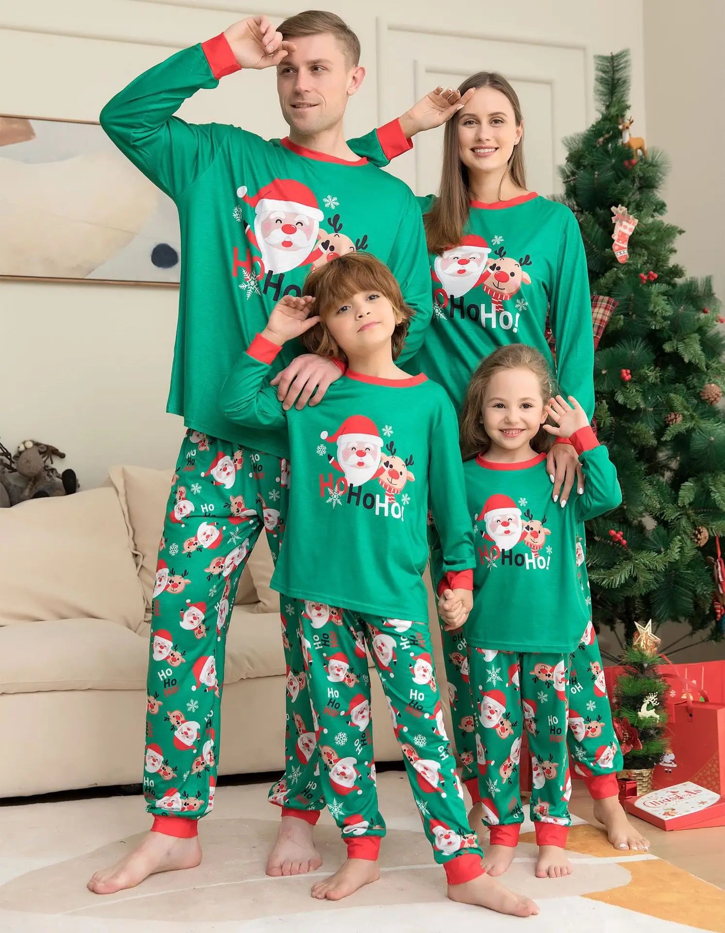 Green Santa Ho Ho Ho Pyjama Set